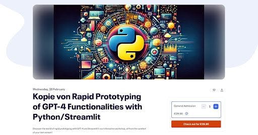 Decorative image for Event - Virtual Workshop - Rapid Prototyping of GPT4 Functionality with Python/Streamlit